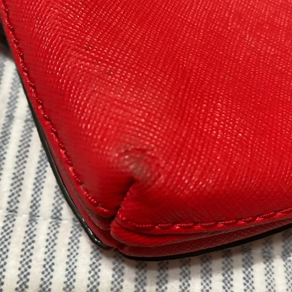 Michael Kors red leather wristlet. - Picture 9 of 11